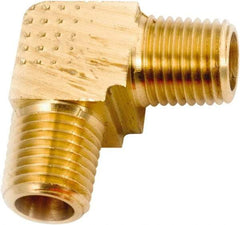 ANDERSON METALS - 1/4-18 Male Thread, Lead Free Brass Industrial Pipe 90° Male Elbow - MNPT, 1,000 psi - USA Tool & Supply