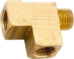 ANDERSON METALS - 3/8-18 Male Thread x 3/8-18 Female Thread, Lead Free Brass Industrial Pipe Street Tee - MNPT x FNPT, 1,000 psi - USA Tool & Supply