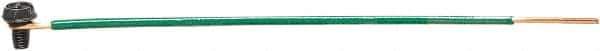 Ideal - Electrical Outlet Box Grounding Pigtail - No. 12 Solid Pigtail, 8 Inch with Loop and Ground Screw and Stripped End - USA Tool & Supply