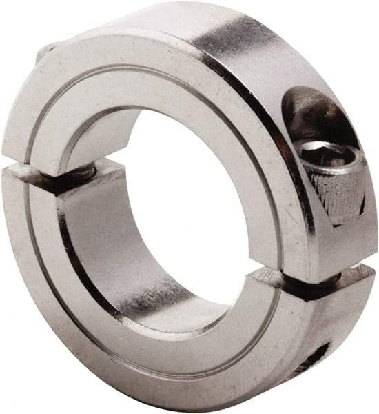 Climax Metal Products - 3-1/2" Bore, Stainless Steel, Two Piece Clamp Collar - 4-3/4" Outside Diam, 7/8" Wide - USA Tool & Supply