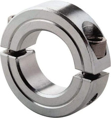 Climax Metal Products - 1/2" Bore, Steel, Two Piece Clamp Collar - 1-1/8" Outside Diam, 13/32" Wide - USA Tool & Supply