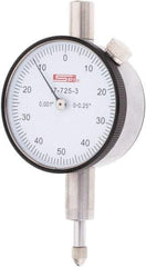 SPI - 1/4" Range, 0-50-0 Dial Reading, 0.001" Graduation Dial Drop Indicator - 1.61" Dial, 0.1" Range per Revolution - USA Tool & Supply