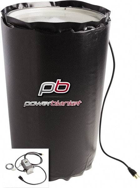 Powerblanket - 14" Wide, 15 Gallon Wrap-Around Drum Heater - 120 Volt, 3.33 Amps, 0°F to 145°F Thermostat Rating - USA Tool & Supply