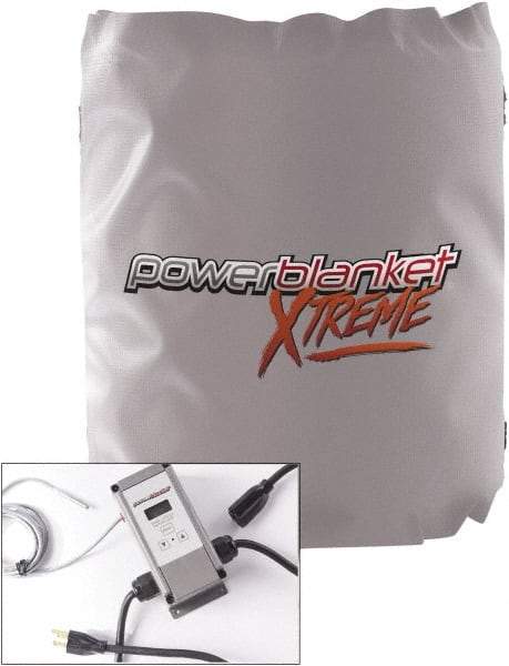 Powerblanket - 12" Wide, 5 Gallon Wrap-Around Drum Heater - 120 Volt, 1.33 Amps, 0°F to 145°F Thermostat Rating - USA Tool & Supply