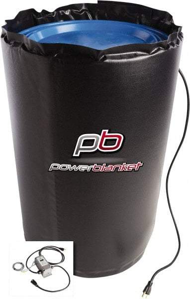 Powerblanket - 12" Wide, 30 Gallon Wrap-Around Drum Heater - 120 Volt, 6 Amps, 0°F to 145°F Thermostat Rating - USA Tool & Supply