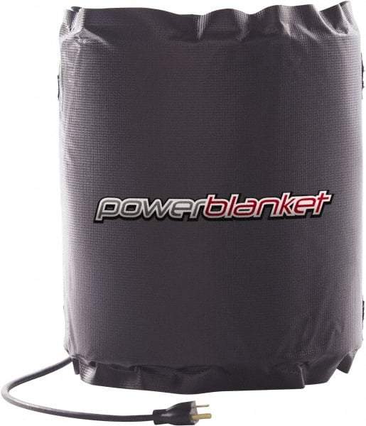 Powerblanket - 12" Wide, 5 Gallon Wrap-Around Drum Heater - 120 Volt, 60 Watts to 120 Watts, 0.5 Amps, 0°F to 100°F Thermostat Rating - USA Tool & Supply