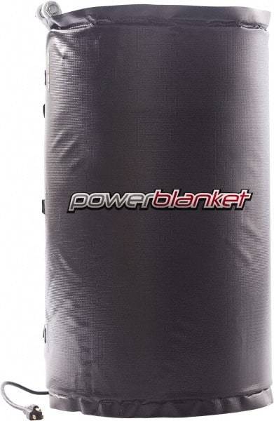 Powerblanket - 14" Wide, 15 Gallon Wrap-Around Drum Heater - 120 Volt, 160 Watts to 320 Watts, 0.5 Amps, 0°F to 100°F Thermostat Rating - USA Tool & Supply