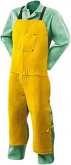 Steiner - 24 x 48" General Purpose Split Leg Apron - Leather, Yellow, 1 Pocket, Strap Closure - USA Tool & Supply