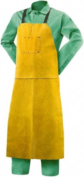 Steiner - 24 x 48" General Purpose Waist Apron - Leather, Yellow, 1 Pocket, Strap Closure - USA Tool & Supply