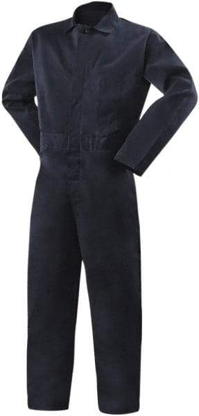 Steiner - Size 2XL, Navy Blue, Snap, Flame Resistant/Retardant Coverall - Cotton, 5 Pockets - USA Tool & Supply