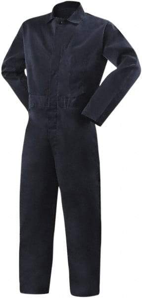 Steiner - Size 4XL, Navy Blue, Snap, Flame Resistant/Retardant Coverall - Cotton, 5 Pockets - USA Tool & Supply