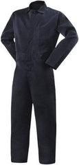 Steiner - Size 3XL, Navy Blue, Snap, Flame Resistant/Retardant Coverall - Cotton, 5 Pockets - USA Tool & Supply