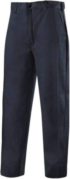 Steiner - Cotton Flame Resistant/Retardant Pants - Zipper Closure, 4 Pockets, 52" Waist, 32" Inseam, Navy, ASTM D6413-10 - USA Tool & Supply