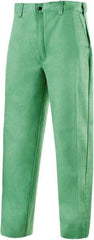 Steiner - Cotton Flame Resistant/Retardant Pants - Zipper Closure, 4 Pockets, 38" Waist, 34" Inseam, Green, ASTM D6413-10 - USA Tool & Supply