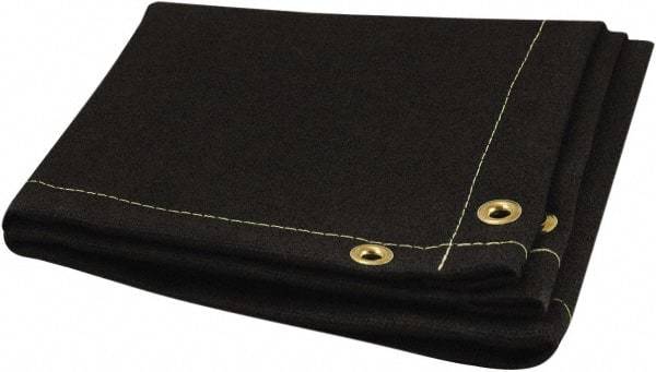 Steiner - 8' High x 8' Wide x 0.05" Thick Coated Fiberglass Welding Blanket - Black, Grommet - USA Tool & Supply