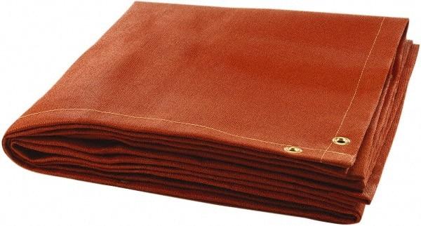 Steiner - 6' High x 6' Wide x 0.035" Thick Silicone Coated Fiberglass Welding Blanket - Red, Grommet - USA Tool & Supply