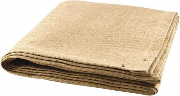 Steiner - 6' High x 6' Wide x 0.08" Thick Coated Fiberglass Welding Blanket - Tan, Grommet - USA Tool & Supply