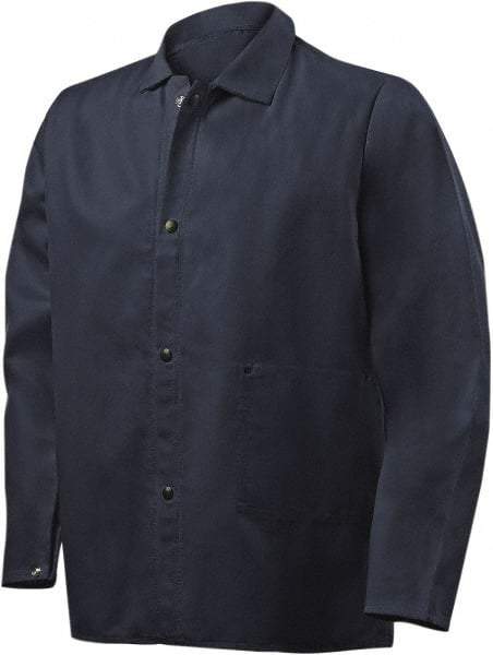 Steiner - Size 4XL Flame Resistant/Retardant Jacket - Navy, Cotton, Snaps Closure - USA Tool & Supply