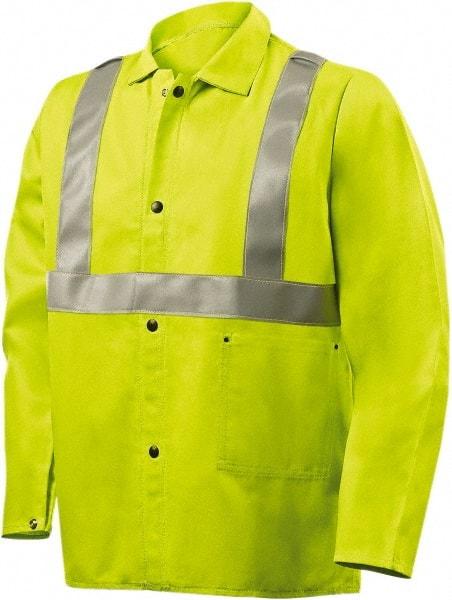 Steiner - Size M Flame Resistant/Retardant Jacket - Lime, Cotton, Snaps Closure - USA Tool & Supply