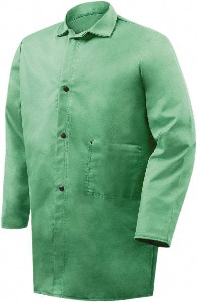 Steiner - Size S Flame Resistant/Retardant Jacket - Green, Cotton, Snaps Closure - USA Tool & Supply