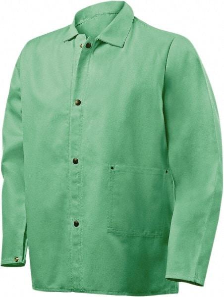 Steiner - Size 5XL Flame Resistant/Retardant Jacket - Green, Cotton & Nylon, Snaps Closure - USA Tool & Supply