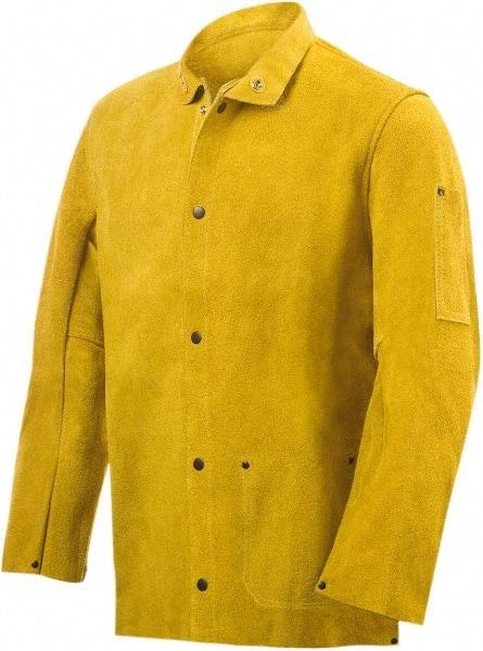 Steiner - Size S Welding Jacket - Yellow, Cowhide, Snaps Closure - USA Tool & Supply