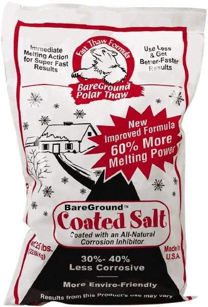 Bare Ground Solutions - 25 Lb Bag Granules - Effective to -20°F - USA Tool & Supply