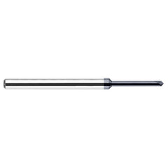 Chamfer Cutters - 0.0310″ (1/32″) Neck Diameter × 0.0930″ (3/32″) Reach × 30° per side Carbide Pointed Chamfer Cutter, 2 Flutes, AlTiN Coated - Exact Industrial Supply
