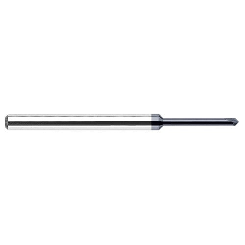 Chamfer Cutters - 0.0620″ (1/16″) Neck Diameter × 0.1870″ (3/16″) Reach × 45° per side Carbide Pointed Chamfer Cutter, 2 Flutes, AlTiN Coated - Exact Industrial Supply