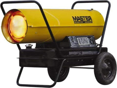 Master - 400,000 BTU Rating, Multi-Fuel Forced Air Heater - 10,000 Sq Ft Max Heating Area, 24 Gal Capacity, Fuel with Kerosene, Diesel & Fuel Oil - USA Tool & Supply