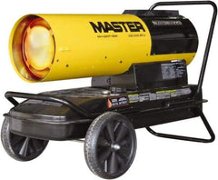 Master - 220,000 BTU Rating, Multi-Fuel Forced Air Heater - 5,500 Sq Ft Max Heating Area, 13 Gal Capacity, Fuel with Kerosene, Diesel & Fuel Oil - USA Tool & Supply