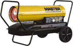 Master - 190,000 BTU Rating, Multi-Fuel Forced Air Heater - 4,750 Sq Ft Max Heating Area, 13 Gal Capacity, Fuel with Kerosene, Diesel & Fuel Oil - USA Tool & Supply