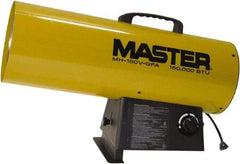 Master - 120,000 to 150,000 BTU Rating, Propane Forced Air Heater - 3,800 Sq Ft Max Heating Area, 100 Lb Capacity, Fuel with Propane - USA Tool & Supply