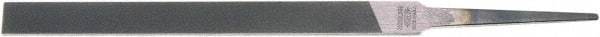 Nicholson - 4" Standard Precision Swiss Pattern Narrow Pillar File - Double Cut, 3/8" Width Diam x 7/64" Thick, With Tang - USA Tool & Supply