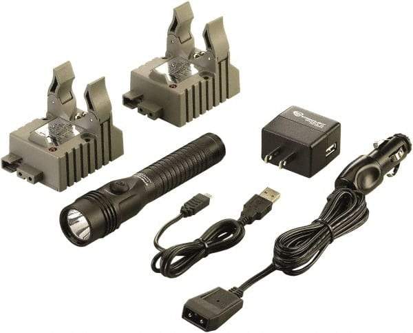 Streamlight - White LED Bulb, 700 Lumens, Industrial/Tactical Flashlight - Black Aluminum Body, 1 3.75V Lithium-Ion Battery Included - USA Tool & Supply