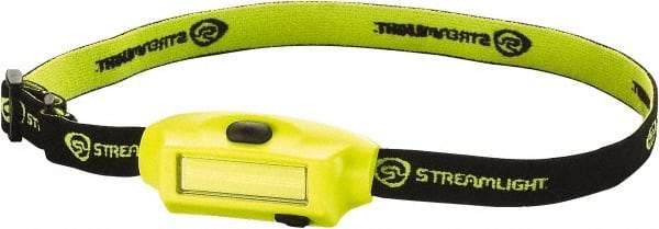 Streamlight - White LED Bulb, 180 Lumens, Hands-free Flashlight - Yellow Plastic Body, 1 Integrated Lithium-Polymer Battery Included - USA Tool & Supply