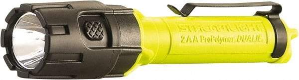 Streamlight - White LED Bulb, 175 Lumens, Industrial/Tactical Flashlight - Yellow Plastic Body, 2 AA Alkaline Batteries Included - USA Tool & Supply