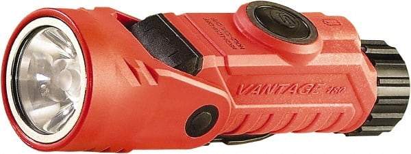 Streamlight - White LED Bulb, 250 Lumens, Hands-free Flashlight - Orange Plastic Body, 2 CR123A Lithium Batteries Included - USA Tool & Supply