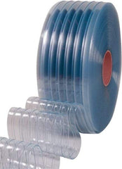 Clearway Door - Clear Ribbed QuickStrip Roll Dock Curtain Strips - 8" Wide x 150' Long x 0.072" Thick - USA Tool & Supply