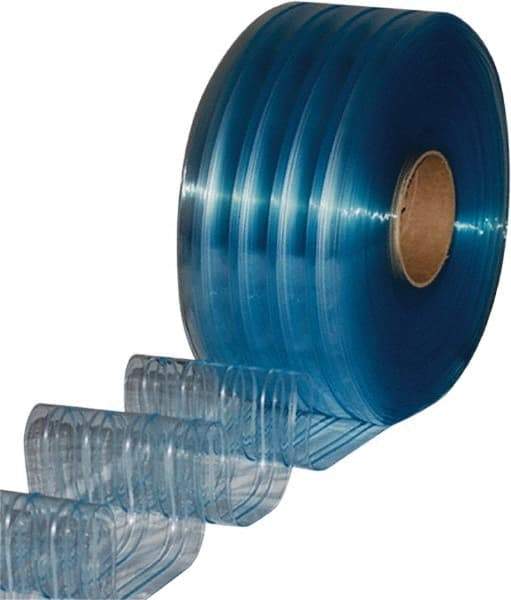 Clearway Door - Clear Ribbed QuickStrip Roll Dock Curtain Strips - 8" Wide x 150' Long x 0.072" Thick - USA Tool & Supply