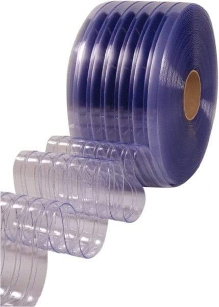 Clearway Door - Clear Ribbed QuickStrip Roll Dock Curtain Strips - 12" Wide x 150' Long x 0.11" Thick - USA Tool & Supply