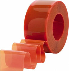 Clearway Door - Safety Orange Bulk Strip Roll Dock Curtain Strips - 8" Wide x 300' Long x 0.08" Thick - USA Tool & Supply