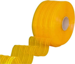 Clearway Door - Clear/Yellow Ribbed QuickStrip Roll Dock Curtain Strips - 12" Wide x 150' Long x 0.11" Thick - USA Tool & Supply