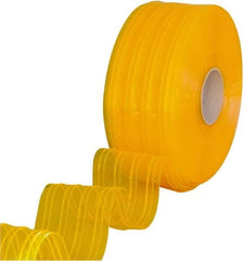 Clearway Door - Clear/Yellow Ribbed Bulk Strip Roll Dock Curtain Strips - 8" Wide x 150' Long x 0.072" Thick - USA Tool & Supply