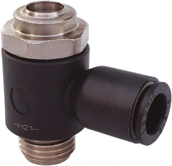 Legris - Speed & Flow Control Valves   Valve Type: Compact Meter Out Flow Control    Male Thread Size: 10-32 - USA Tool & Supply