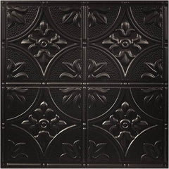 Genesis - 23-3/4" Long x 23-3/4" Wide x 0.11" Thick, Vinyl Ceiling Tile - ASTM E-84 Specification, Black - USA Tool & Supply