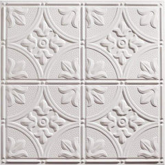 Genesis - 23-3/4" Long x 23-3/4" Wide x 0.11" Thick, Vinyl Ceiling Tile - ASTM E-84 Specification, White - USA Tool & Supply