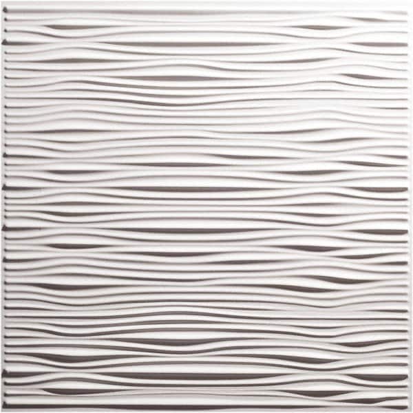Genesis - Pack of 12 Drifts 23-3/4" x 23-3/4" x 0.11" Vinyl Ceiling Tiles - USA Tool & Supply