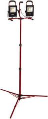 Bayco - 20 Watt, Electric, LED Portable Tripod Work Light - 6' Cord, 2 Heads, 4,400 Lumens, Aluminum, 82-1/2" Long x 18.4" Wide x 7.3" High - USA Tool & Supply