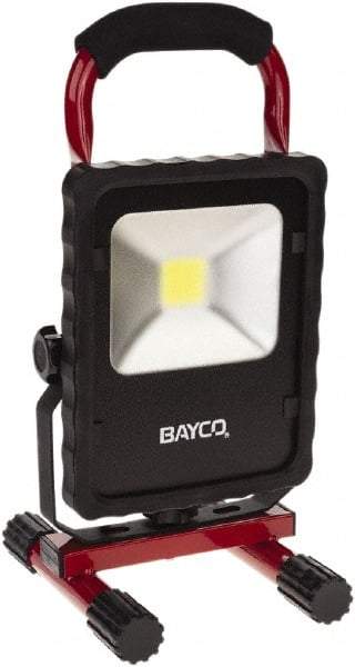 Bayco - 20 Watt, Electric, LED Portable Stand Mount Work Light - 6' Cord, 1 Head, 2,200 Lumens, Aluminum, 12.6" Long x 6.2" Wide x 6.4" High - USA Tool & Supply